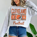 Cleveland Football Crewneck For Her, Vintage Cleveland Football Sweatshirt, Retro Cleveland Football Sweater, Cleveland...