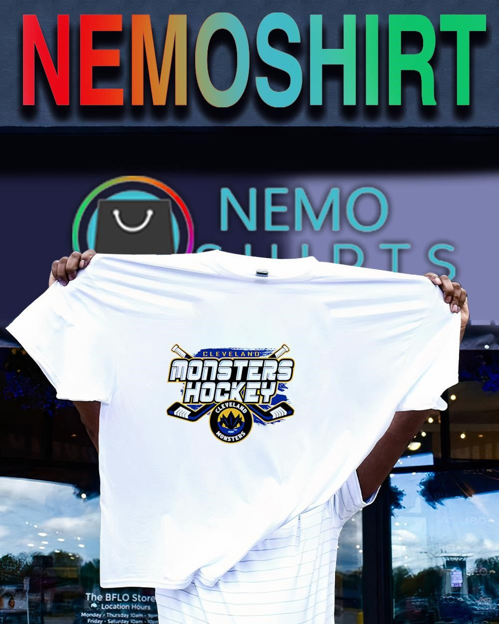 Cleveland Monsters hockey crossed hockey team logo shirt
