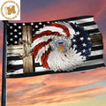 Coast Guard American Eagle Wreath Cross Flag Christian Patriotic USCG Coast Guard July 4Th 2 Sides Garden House Flag