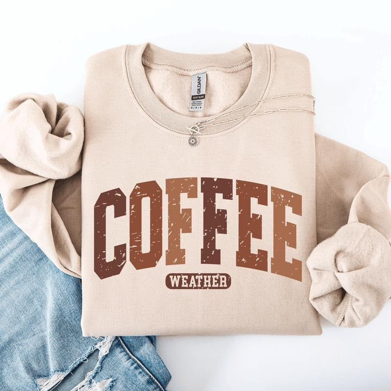 Coffee Weather, Pumpkin, Autumn, Fall Sweatshirt T-Shirts, Hoodie | CiraTrend.com
