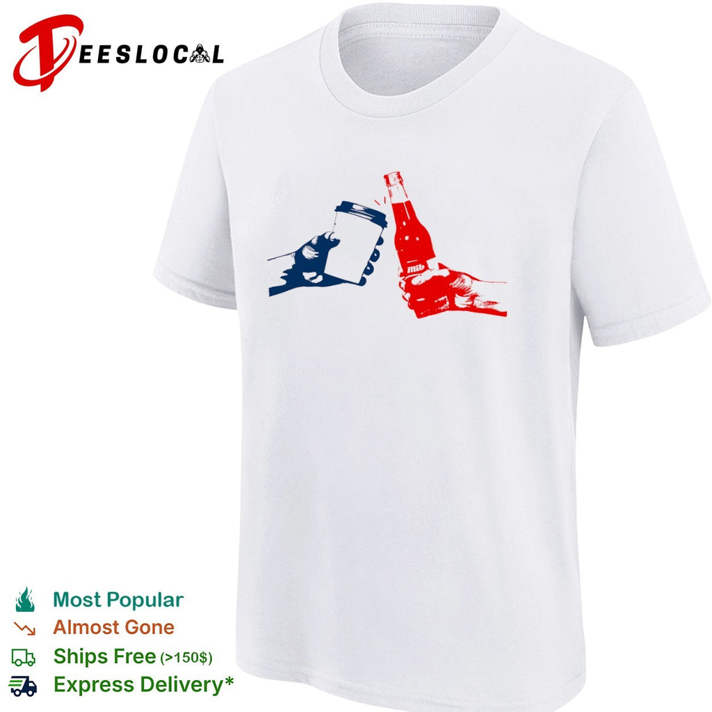 Coffee and soda toast hands illustration shirt