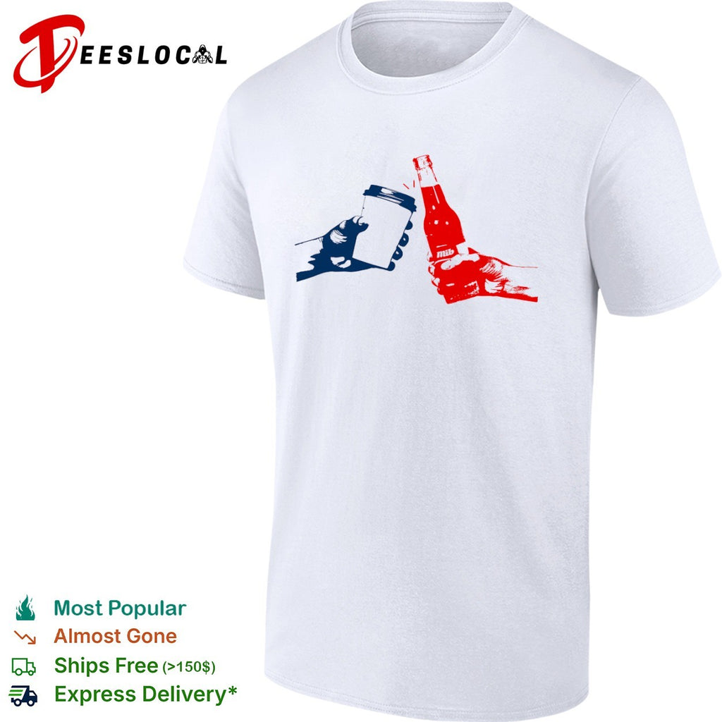 Coffee and soda toast hands illustration shirt