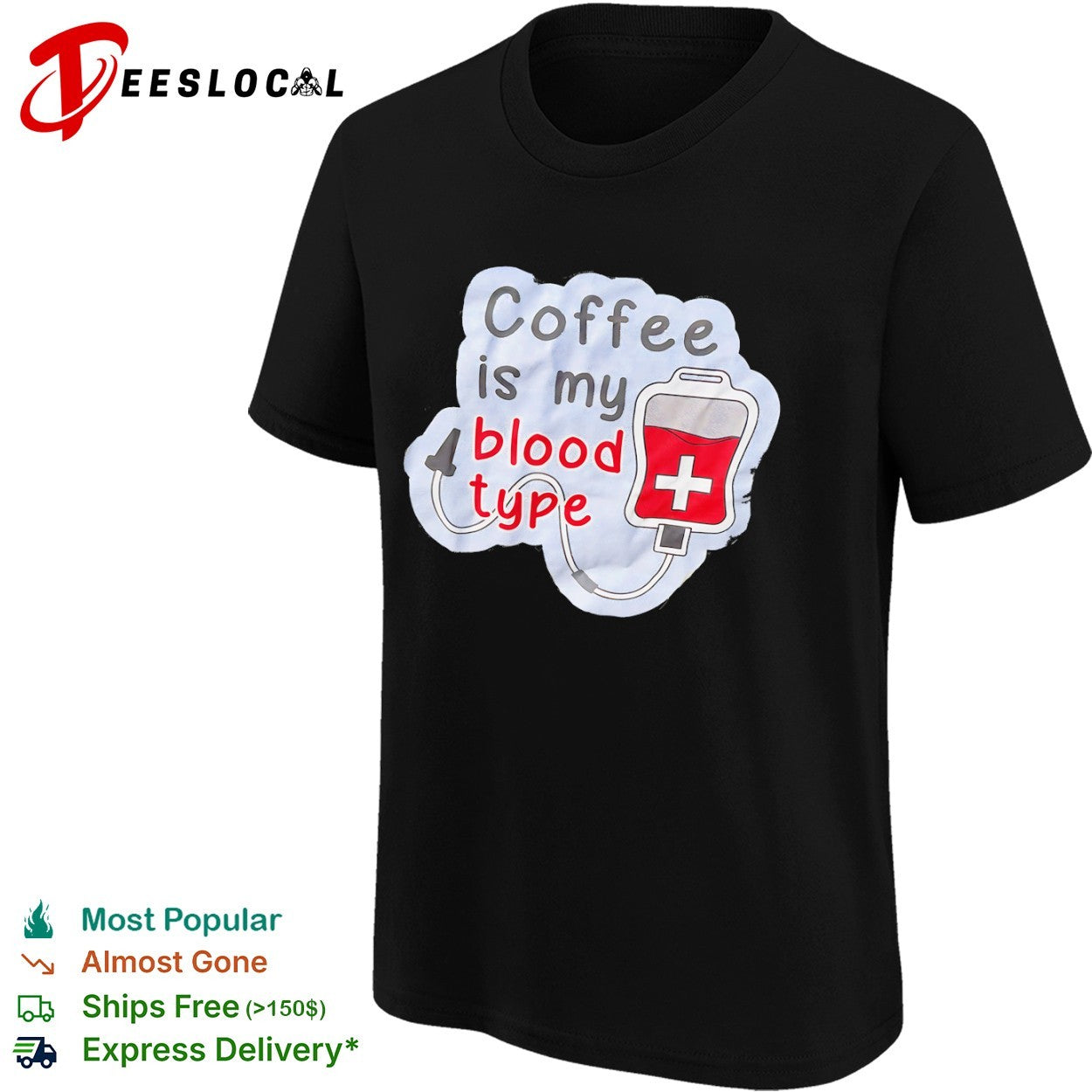 Coffee is my blood type infusion drip medical humor coffee lover shirt