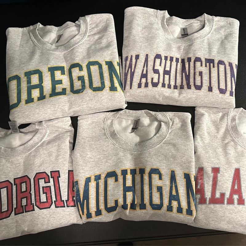 College Varsity Retro Sweatshirt Gray T-Shirts, Hoodie | CiraTrend.com