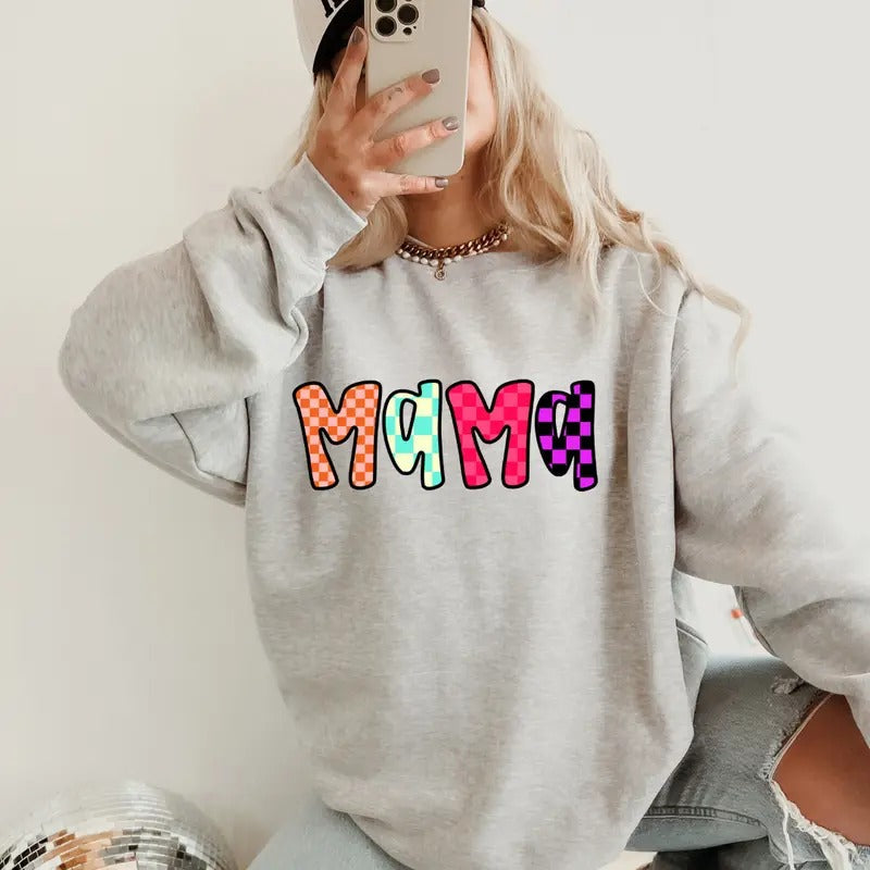 Colorful Mama Sweatshirt,  Christmas Graphic Sweatshirt for Men and Women - Pullover, Comfortable T-Shirts, Hoodie