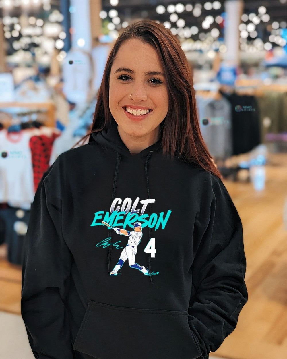 Colt Emerson 4 Seattle player slugger swing number signature shirt