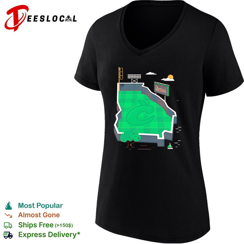 Columbus Clingstones baseball field stadium map shirt