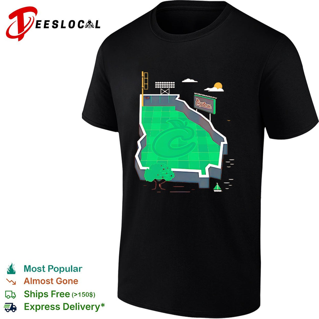 Columbus Clingstones baseball field stadium map shirt