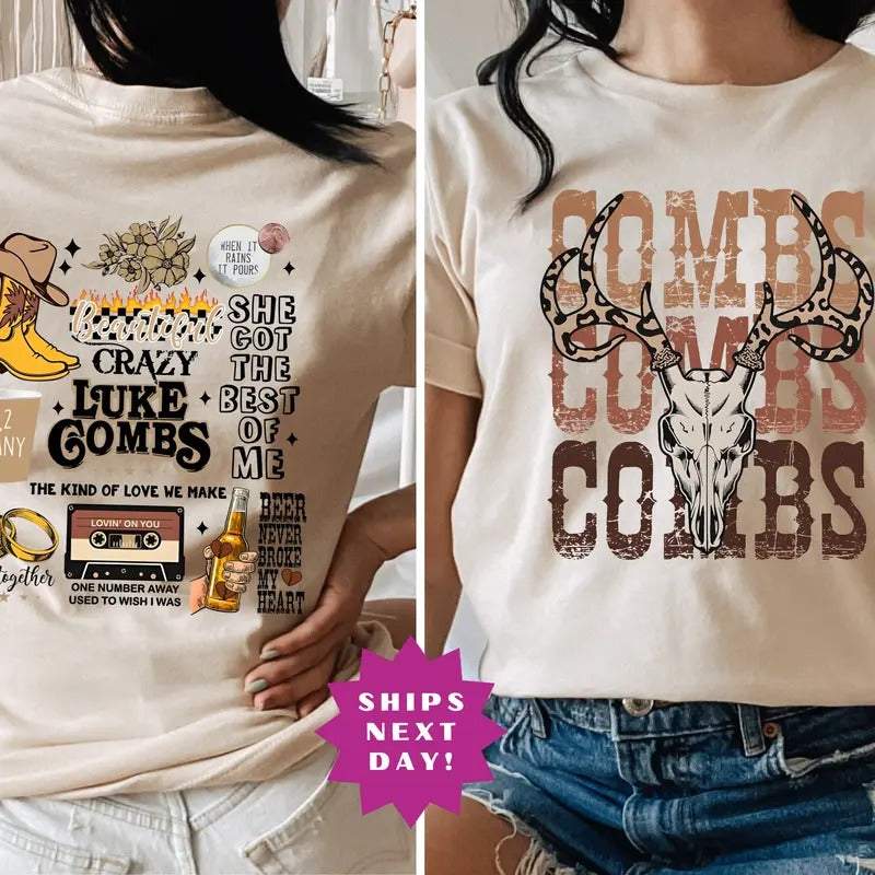Combs Bullhead Shirt Two Side Print, Country Music Shirt, Luke Combs World Tour 2024 Shirt Hoodie, Sweatshirt | CiraTrend.com