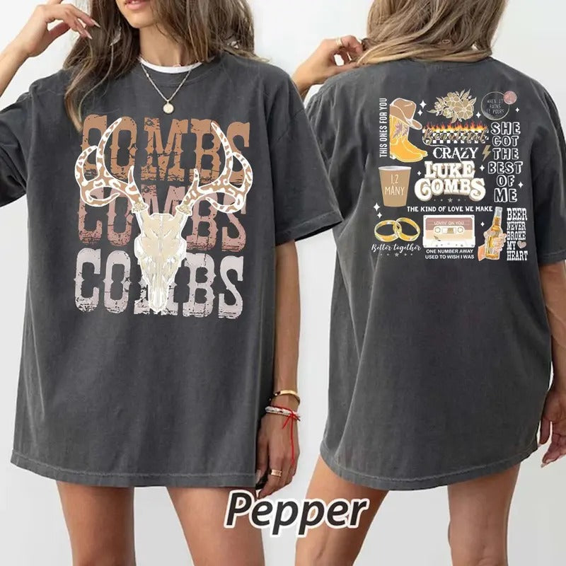 Combs Bullhead T-Shirt, Country Music Shirt, Luke Combs World Tour, Cowboy Combs Shirt Hoodie, Sweatshirt | CiraTrend.com
