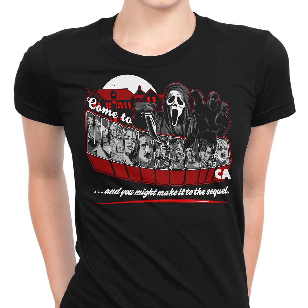 Come to Woodsboro - Women's Apparel T-Shirts, Hoodie, Sweatshirt | CiraTrend.com (Image 1)