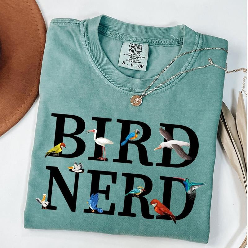 Comfort Colors Bird Nerd T-Shirt, Funny Bird Watcher Shirt, Birds Watching Shirt, Birds Lover T-Shirts, Nature Lover...