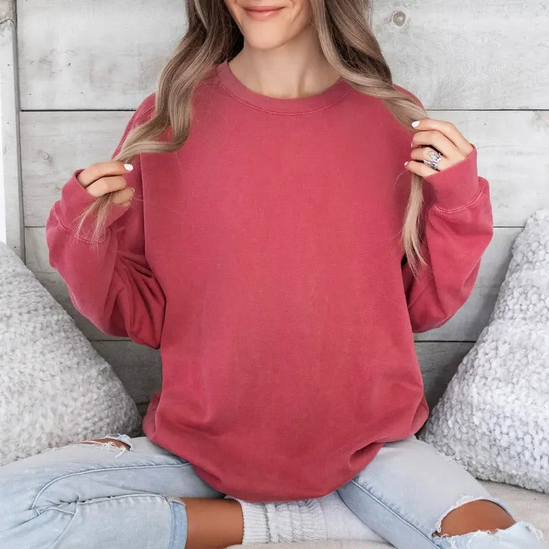 Comfort Colors Blank Sweatshirt, Basic Crewneck Sweatshirt, Vintage  Unisex Sweatshirt for Women or Men Breathable Fabric...