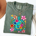 Comfort Colors Boho Floral Sea Turtle Shirt, Brushstroke Turtle Shirt, Beach Floral Shirt, Unisex T-Shirt Hoodie, Sweatshirt