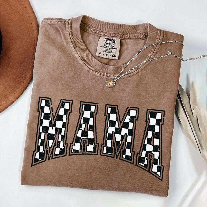 Comfort Colors Checkered Mama Shirt Gift for Mom, Retro Mom Tee, Mother's Day Gift, Vintage Checkered Mama Tshirt,...