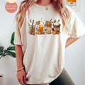 Comfort Colors Fall Coffee Pumpkin T-Shirt, Halloween Shirt, Coffee Latte Shirt, Fall Shirt, Retro Halloween Shirt,...