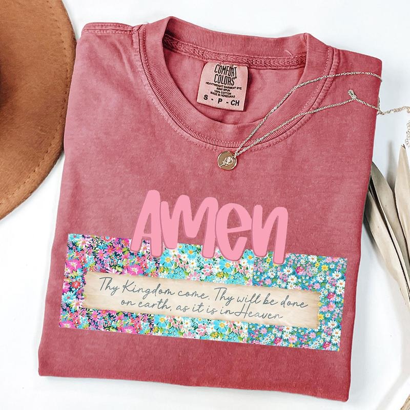 Comfort Colors Floral Amen Shirt, Floral Easter T-Shirt, Spring Flower Tee, Bible Verses Tshirt, Religion Gift Hoodie,...