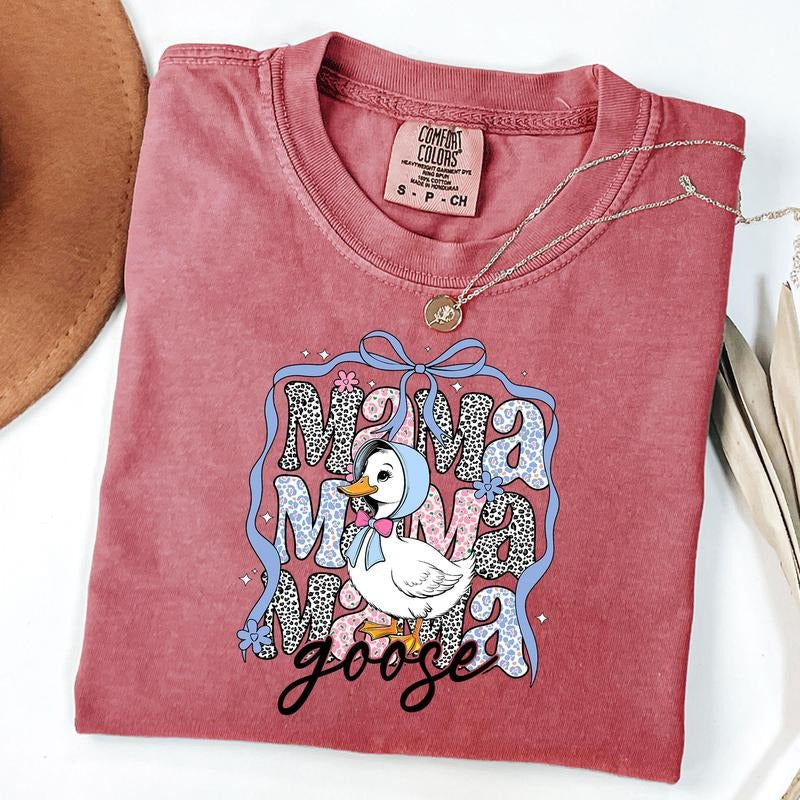 Comfort Colors Floral Mama Goose Shirt, Mama Goose Shirt, Mothers Day T-Shirt, Floral Mama Tee, Goose Lover Gift Hoodie,...