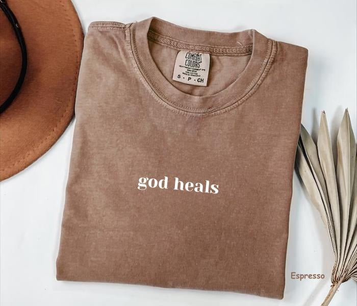 Comfort Colors God Heals Shirt, Christian Apparel Shirt, Bible Verse T-shirt, Christian Clothing, For Woman Hoodie,...