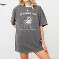 Comfort Colors It Is What It Is And It Is Not GreatT-shirt, Funny Raccoon Meme Tee, Retro Unisex Cotton T-Shirt,...