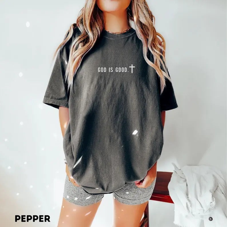 Comfort Colors Minimalist Tshirt God is Good Trendy Christian Shirt Gift Faith Unisex T-shirt Faith Tee Church Group...