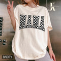 Comfort Colors Retro Checkered Mama Shirt, Mothers Day Gift, Personalize Mom Gift, Pregnancy Announcement, New Mom Gift,...