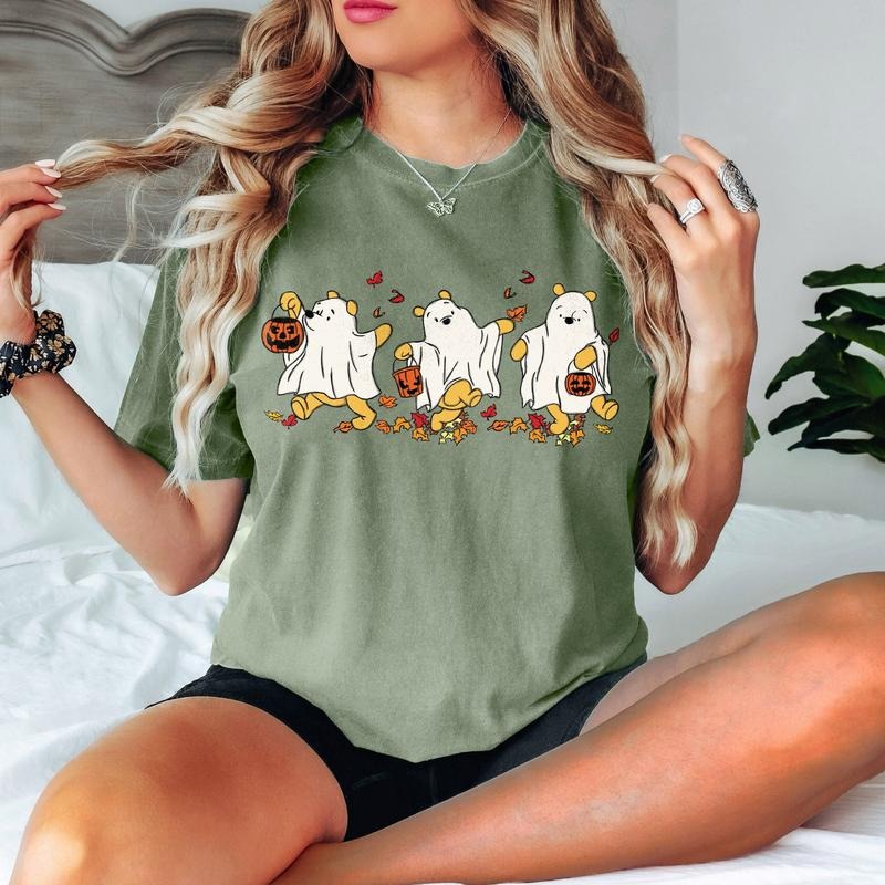 Comfort Colors Retro Pooh Ghost Halloween Shirt, Win.nie The Po.oh Halloween Shirt, Spooky Season Shirt, Cute Fall Shirt,...