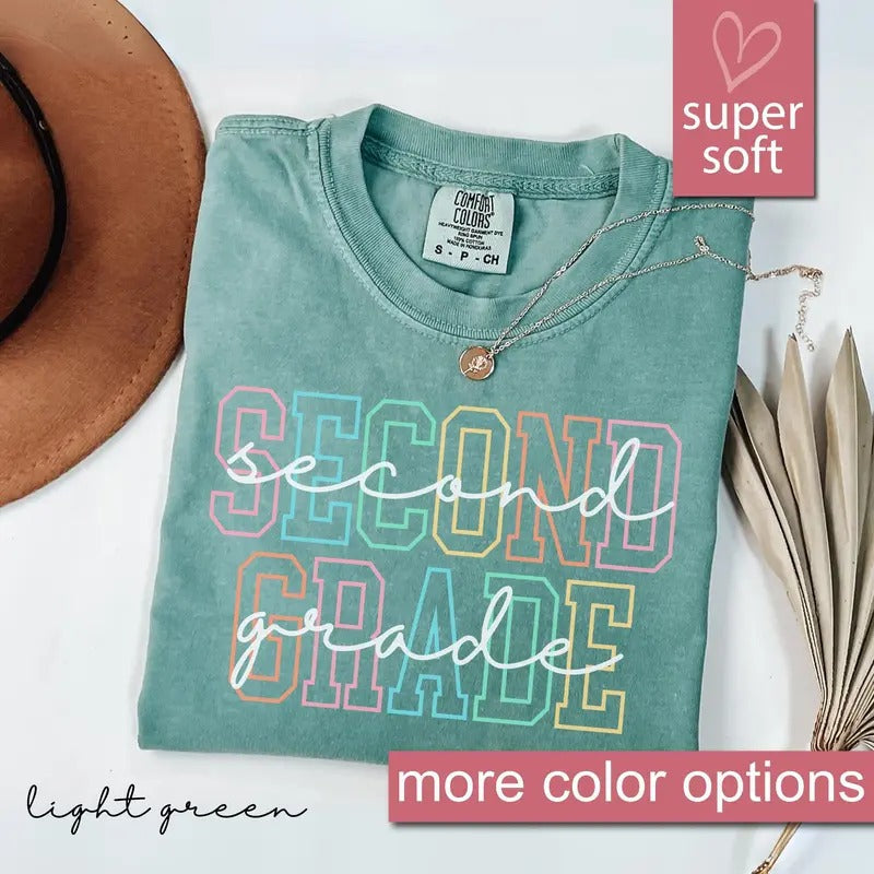 Comfort Colors Second Grade Teacher Shirt, 2nd Grade Teacher Shirt, 2nd Grade T-Shirt, Second Grade TShirt, Elementary...