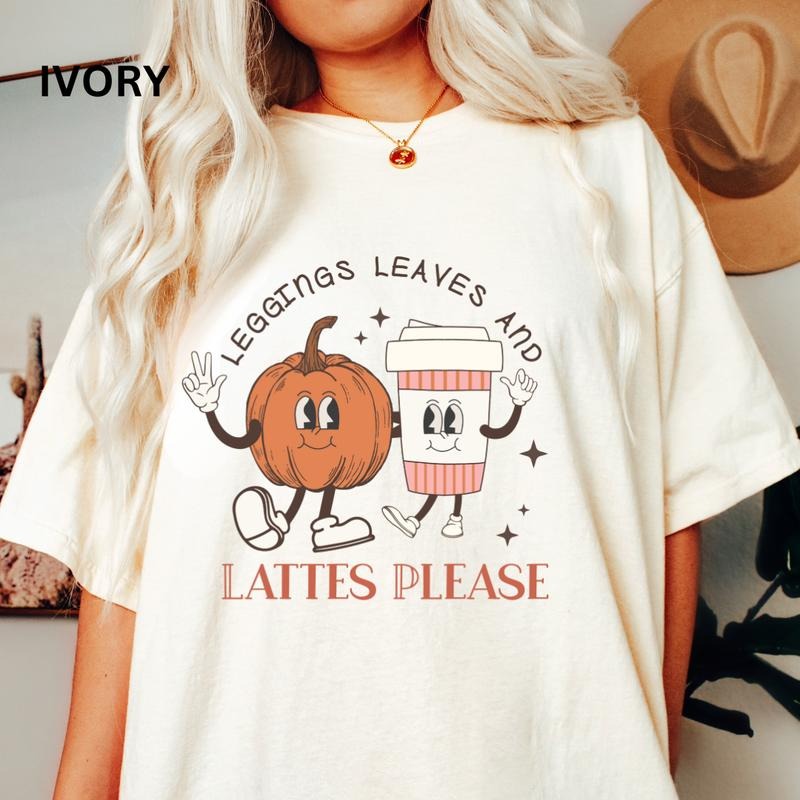 Comfort Colors Shirt, Leggings Leaves and Lattes Please Shirt, Graphics Fall Tee, Spooky season Shirt Hoodie, Sweatshirt