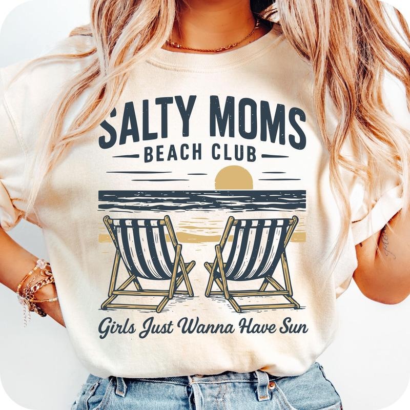 Comfort Colors The Beach Club Shirt T-Shirt, Trendy Summer T-Shirt, Retro Beach Girl Shirt, Funny Sarcastic Mom Shirt,...