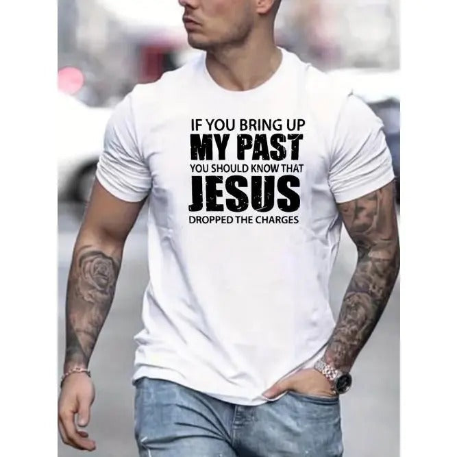 Comfy Christian Slogan Graphic Tee - Men's Slightly Stretch Print T-shirt for Summer Outfits Made in USA Hoodie, Sweatshirt