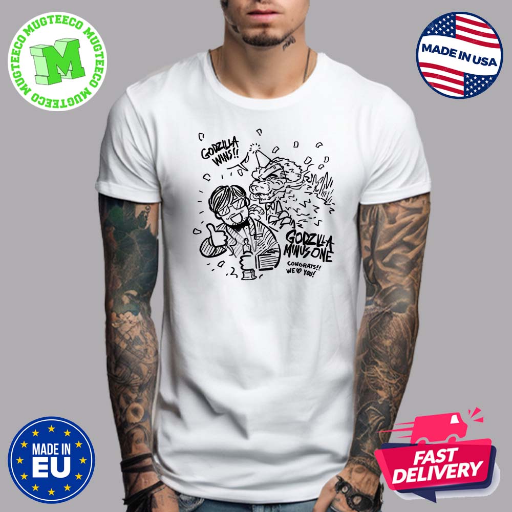 Congratulations Godzilla Minus One Wins 2024 Oscars Visual Effect Drawing Pattern Unisex T Shirt