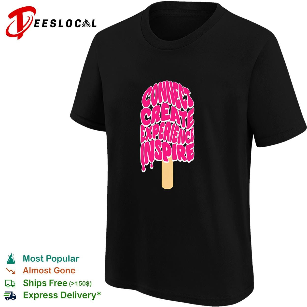 Connect create experience inspired ice cream shape shirt