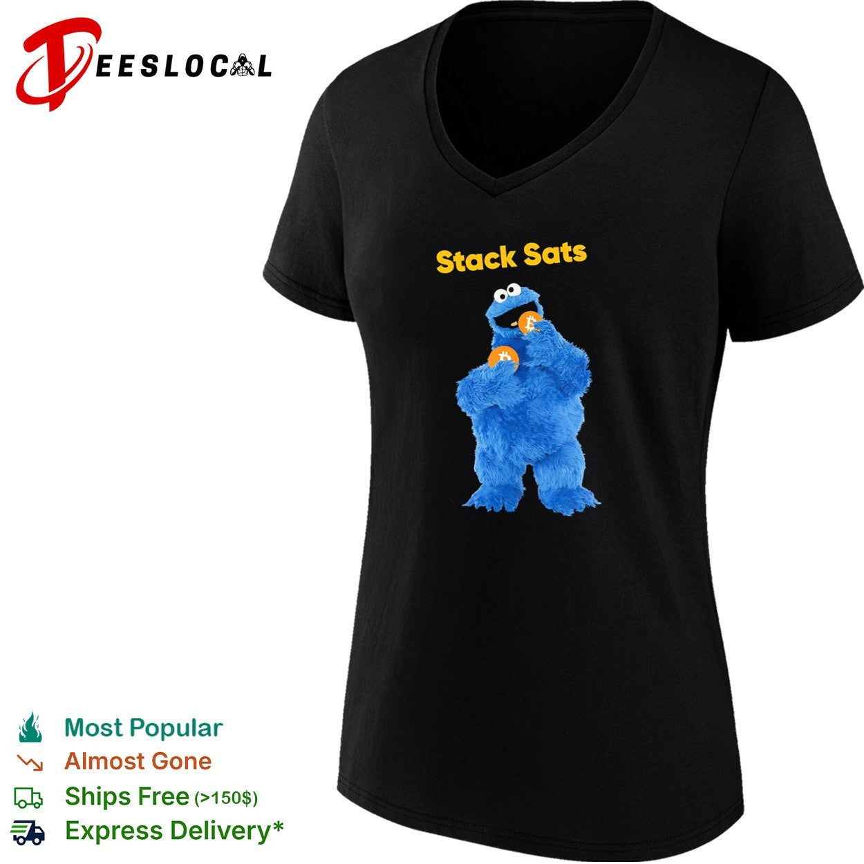 Cookie Monster Bitcoin stack sats furry puppet shirt