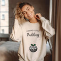 Cooking a Little Pudding Christmas Pregnancy Announcement Sweatshirt, Maternity Jumper, Pregnant Pullover, Xmas Pregnancy...