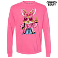 Cool Girl Bunny Long Sleeve Comfort Colors T-Shirt 'NLB' Hoodie, Sweatshirt | CiraTrend.com