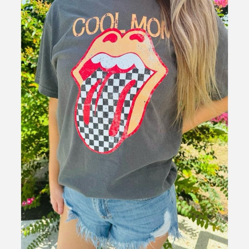 Cool Mom T shirt | pepper  comfort colors t shirt | Checkered Print Hoodie, Sweatshirt | CiraTrend.com