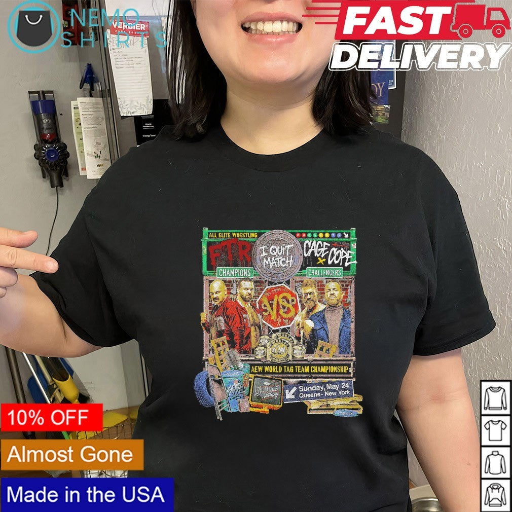 Cope and Cage vs FTR AEW Tag Team championship Double or Nothing 2026 matchup shirt