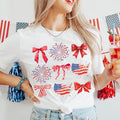 Coquette American Flag Shirt, American Girl Shirt, Coquette Bow, 4th of July Shirt, America Shirt, Freedom, American Flag...