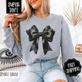 Coquette Black Bow Sweatshirt, Cute Bow Crewneck, Trendy Coquette Women's Sweater, Gift for Her T-Shirts, Hoodie