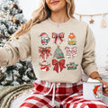 Coquette Bow Book Lover Christmas Sweatshirt, All Booked For Christmas T-shirt, Christmas Bookish Shirt, Bookworm Hoodie,...