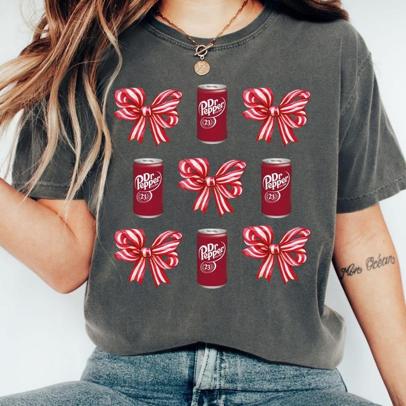 Coquette Bow Dr Pepper Tee Shirt, Coquette Red Bow Dr Pepper Sweatshirt, Dr Pepper Sweater, I Need A Dr Pepper Shirt,...