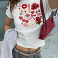 Coquette Bow Graphic Baby Tee, Coquette Y2k Baby Tee, Pinterest Baby Tee, Graphic Cherry T-Shirt, Gift For Her Hoodie,...