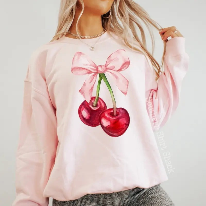 Coquette Cherry Sweatshirt T-Shirts, Hoodie | CiraTrend.com
