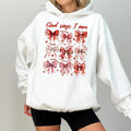 Coquette Christian Hoodie, God Says I Am Graphic Hoodies, Bible Verse Hoodie, Positive Religious Clothing, Valentine Gift...