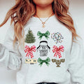 Coquette Christmas Sweatshirt, Christmas Deer Sweatshirt, Christmas Bow, Christmas Tree, Christmas Lights Sweater, Cute...