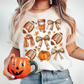 Coquette Fall Vibes Shirt, Fall Football Unisex Sweatshirt, Fall Coffee Cotton Shirt, Coquette Football Sweatshirt,...
