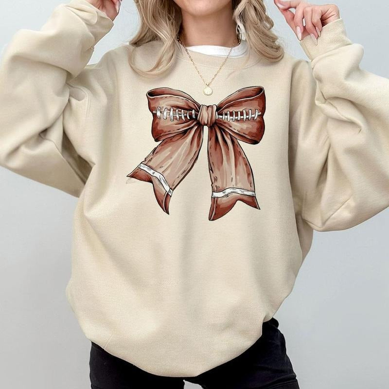 Coquette Football Shirt, Touchdown Season Coquette Sweatshirt, Football Mom Shirt, Football Mama, Fall Coquette Bow...