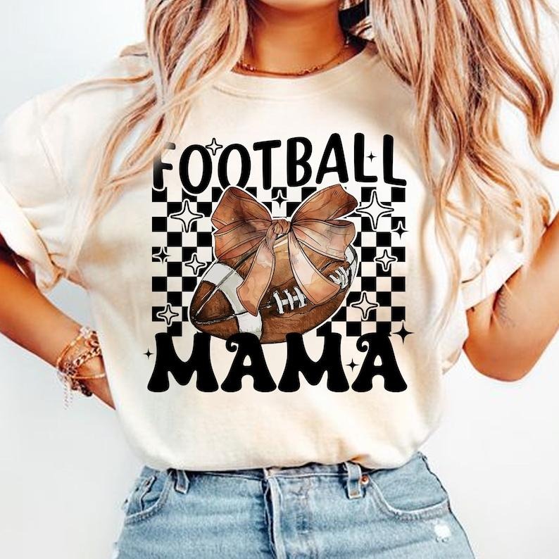 Coquette Football, Football Bow, Checkered Game Day Tshirt Hoodie, Sweatshirt | CiraTrend.com