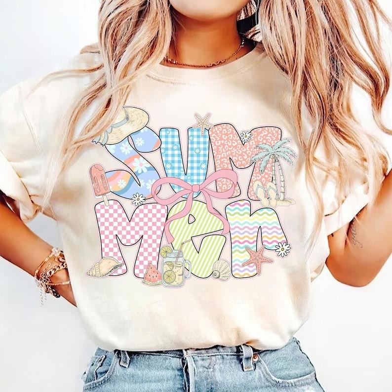Coquette Summer Vibes Preppy Retro Beach Hand Drawn Summer T-Shirt Hoodie, Sweatshirt | CiraTrend.com